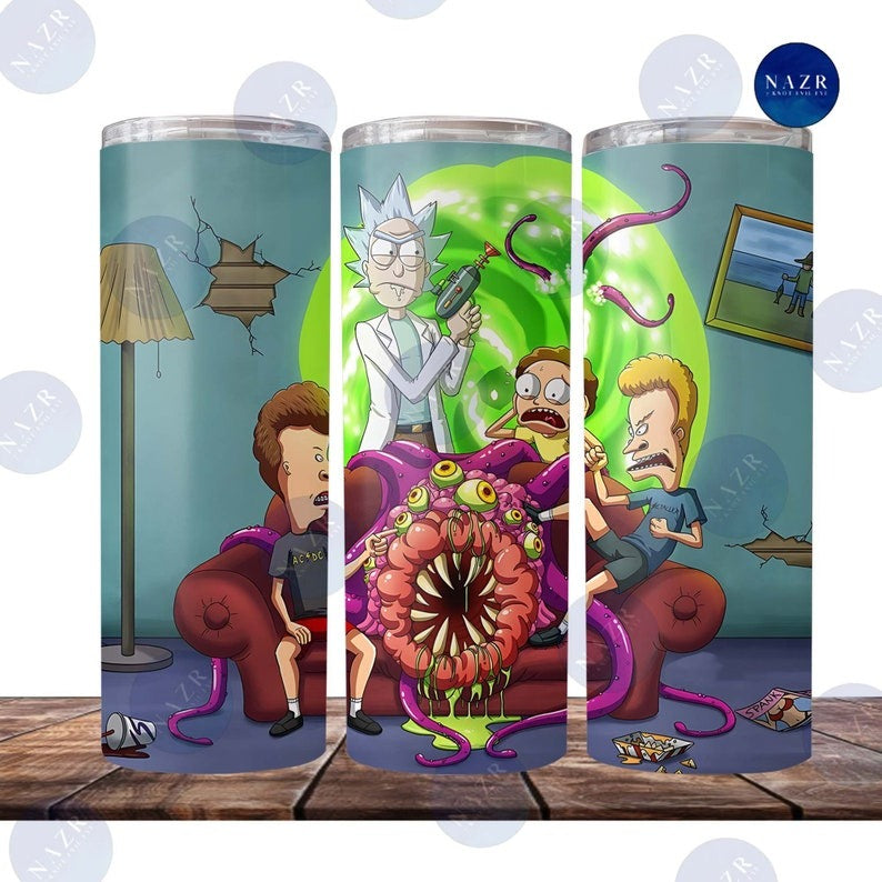 50+ Rick and Morty Tumbler Png, Cartoon Character Tumbler Digital Design, Skinny Tumbler 20oz Design, Instant Download