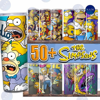 50+ Simpsons Tumbler Bundle, Bundle Digital Design, Cartoon Tumbler 20oz Skinny Sublimation, Instant Download