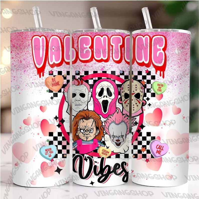 50+ Valentine Killers 20oz Tumbler Design Png Bundle, Valentine Horror Movie I’m Vanilla Baby Tumbler Killer Skinny Png, Instant Download