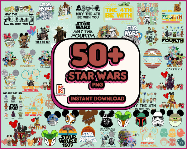 50+ Star wars Bundle PNG, Star wars Files, Star Wars Clipart, Star Wars Cut files, Darth Vader png, Yoda png, Instant Download