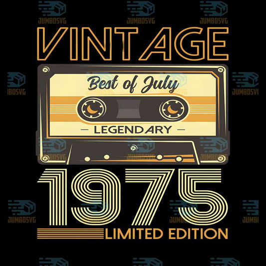 50th-Birthday-Man-July-1975-Vintage-Cassette-Png