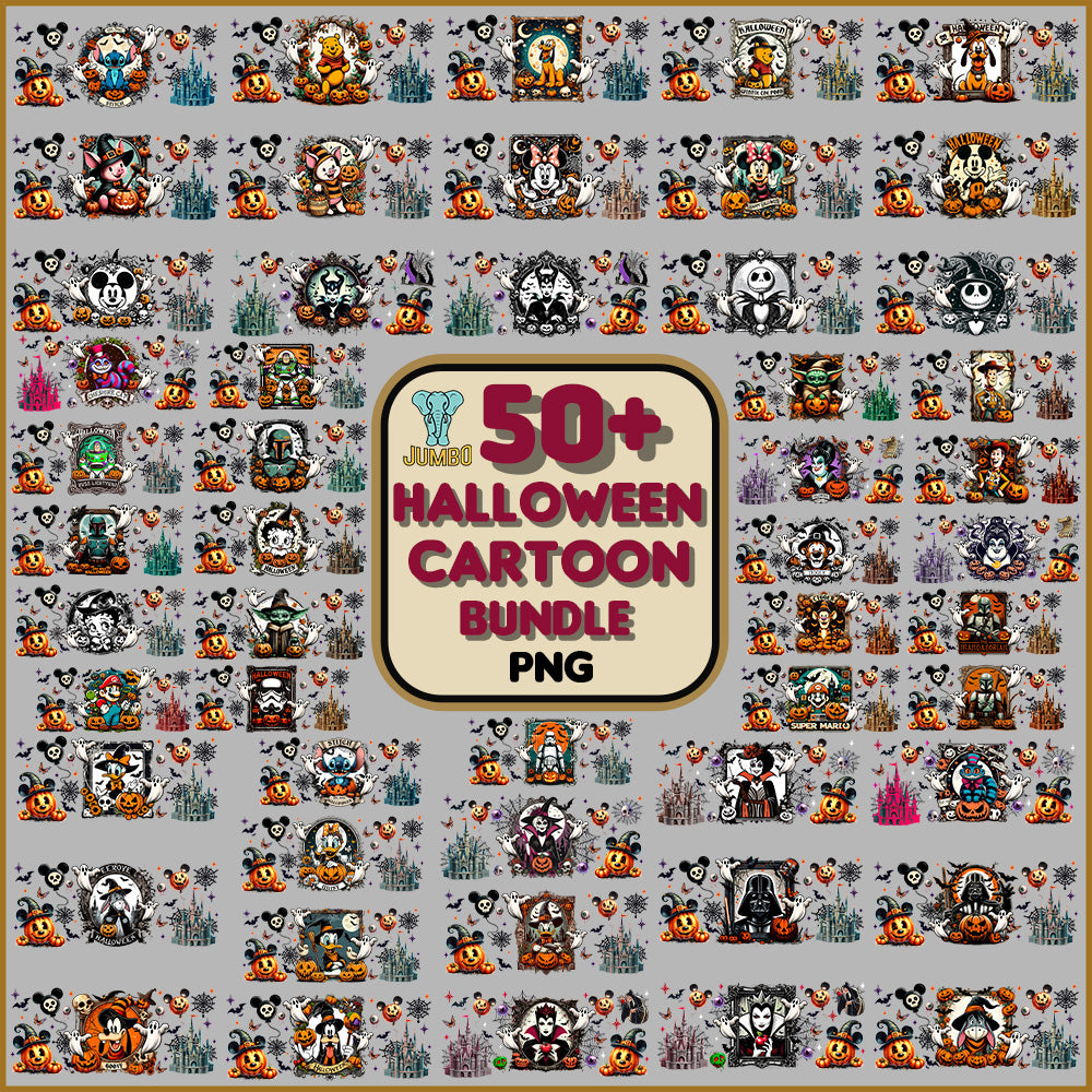 52HalloweenCartoonPngBundle