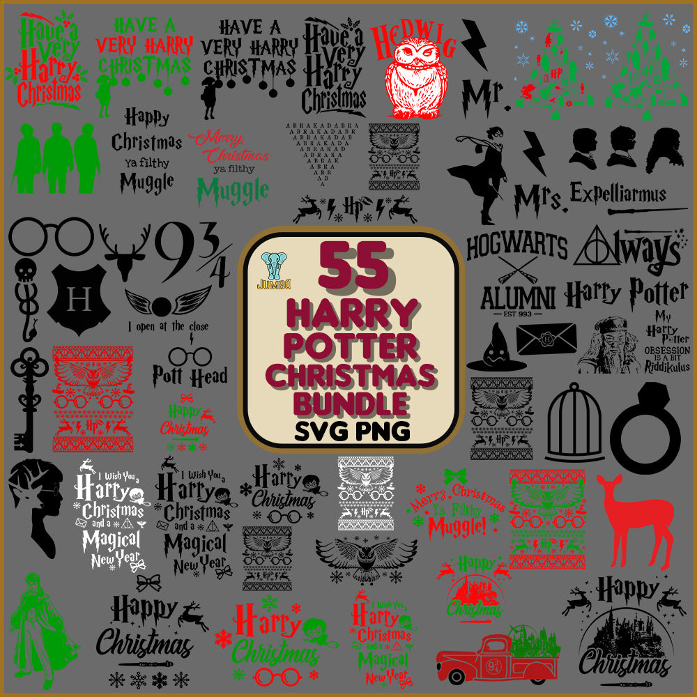 55HarryPotterChristmasSvgBundle