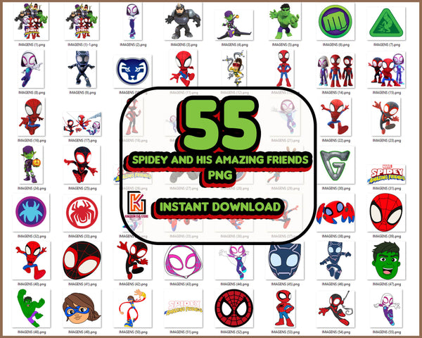 55 Spidey and His Amazing Friends PNG Bundles, Spidey Birthday Party, Kid Spiderman Png, Digital Download, Sublimation Designs