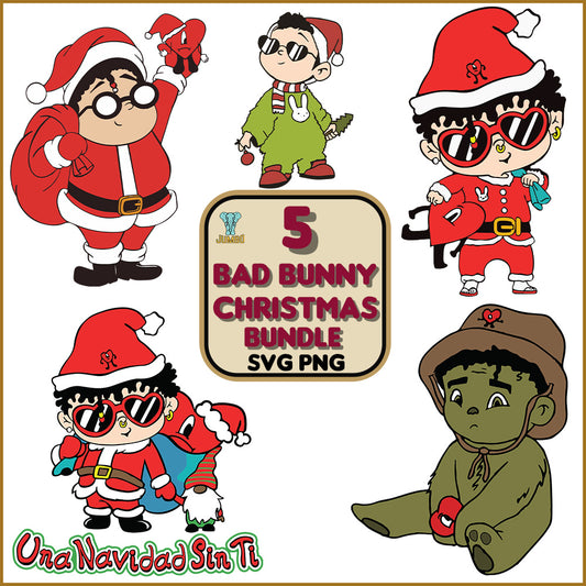 5BadBunnyChristmasSvgBundle