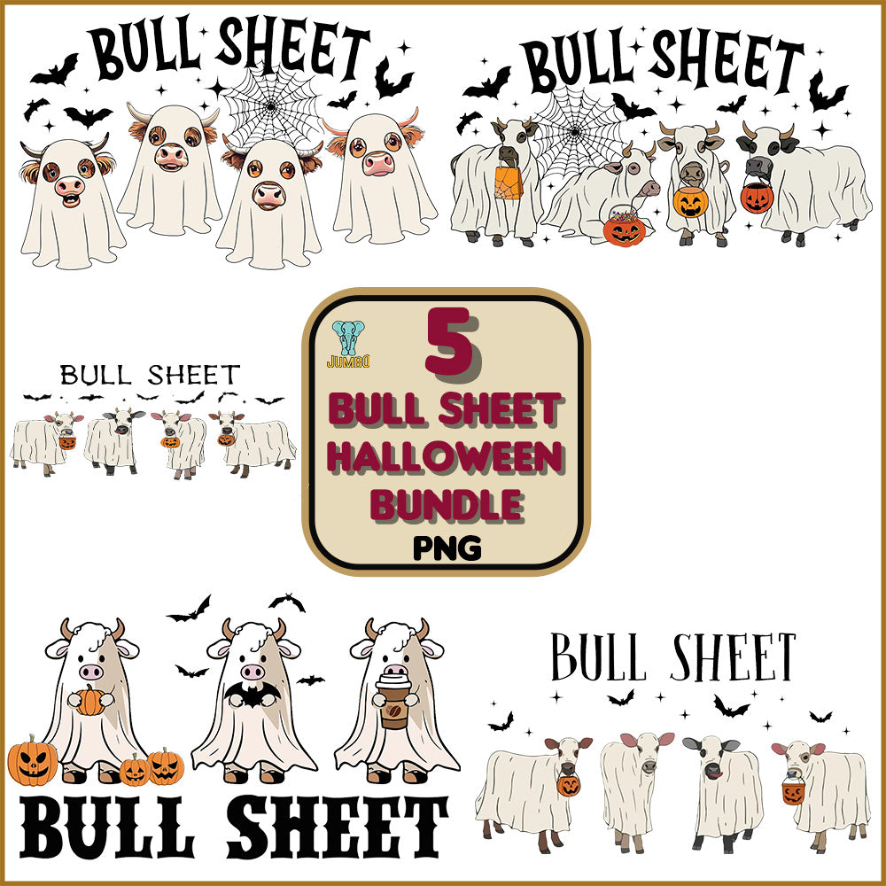 5BullSheetHalloweenPngBundle