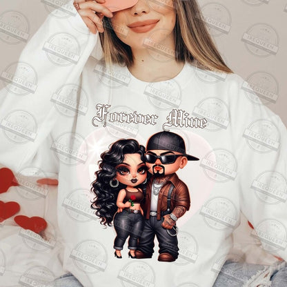 5 Chicano Couple Valentine Design, Spanish Always and Forever Couple Png, Valentines Day Png, Old School Cholo Couple Png, Digital File