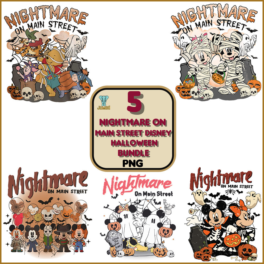 5NightmareOnMainStreetDisneyHalloweenPngBundle