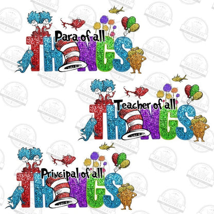 5 School Thing Glitter Png Bundle, Nurse Thing 1 2 Png, Read Across America Png, Glitter Faux Embroidery Png, School Teacher, Digital File