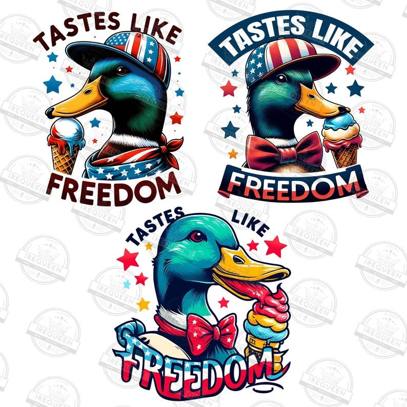 5 Tastes Like Freedom PNG Bundle, Duck Hunting Sublimation PNG, 4th of July Duck Sublimation Png, Fourth of July png, Digital File