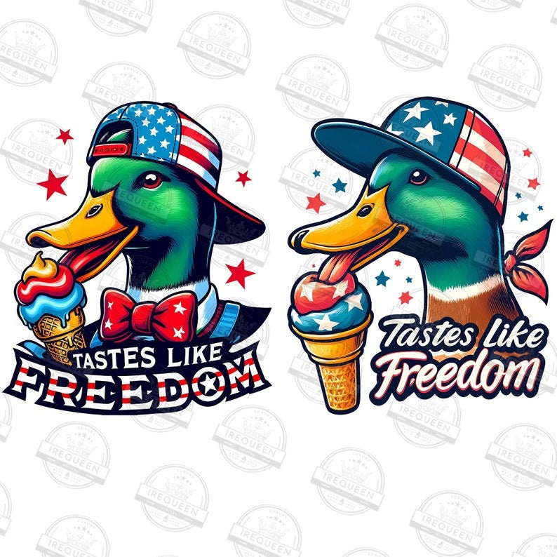 5 Tastes Like Freedom PNG Bundle, Duck Hunting Sublimation PNG, 4th of July Duck Sublimation Png, Fourth of July png, Digital File