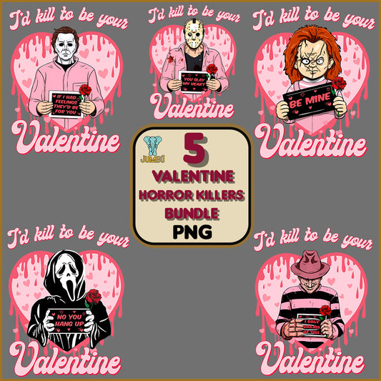 5ValentineHorrorKillersPngBundle