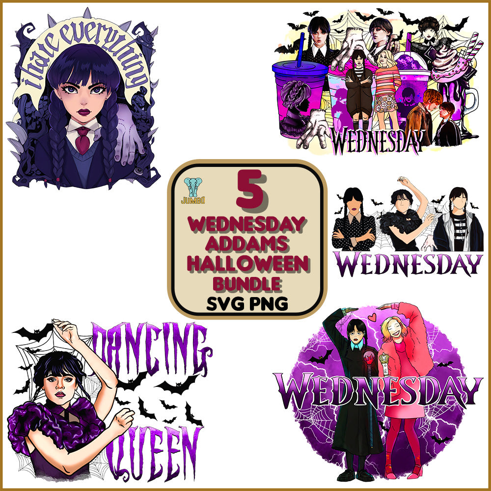 5WednesdayAddamsHalloweenSvgBundle