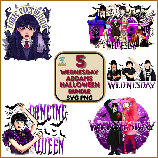 5WednesdayAddamsHalloweenSvgBundle