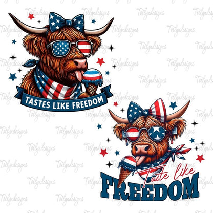 5 Western America Highland Cow png Bundle, America png, 4th Of july png, American Flag Png, Usa png, America Freedom, Digital File