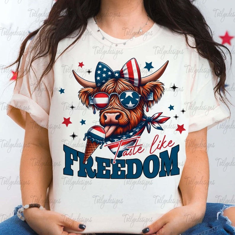 5 Western America Highland Cow png Bundle, America png, 4th Of july png, American Flag Png, Usa png, America Freedom, Digital File