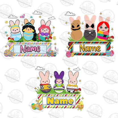 5+ CUSTOM Cartoon Easter Bunny Png Bundle, Kids Name Peeps Easter Day, Custom Easter Png, Bunny Superhero Easter Png, Digital File