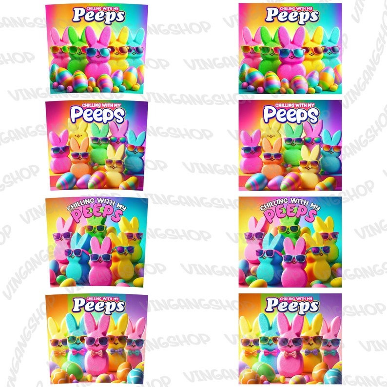 5+ Chilling With My Peeps Tumbler Wrap, Funny Easter Bunny 20oz Skinny Tumbler Sublimation Design Png, Cute Happy Easter, Instant Download