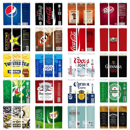 600+ Liquor and Soda Brands Tumbler Wrap Bundle, Print Shop Starter Pack, 20oz Skinny Sublimation Tumbler PNG Beverage Beer Drinks