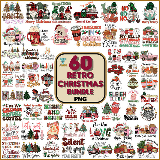 60RetroChristmasPngBundle