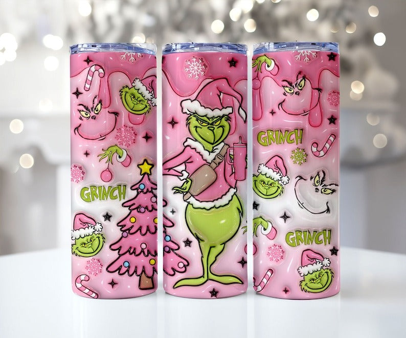 60+ Bundle Inflated Pink Christmas 20 Oz Skinny Tumbler, Santa Claus Png, Pink Xmas 20oz Tumbler Wrap, Christmas Movies 2D, Coffee Lover - Jumbosvg