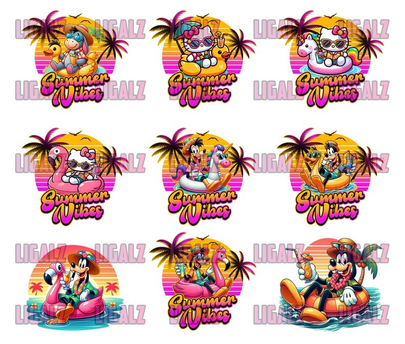 60+ Designs Cartoon Summer Bundle PNG, Cartoon PNG, Summer 2024 PNG Sublimation, Beach Summer Png, Clipart, Digital Download