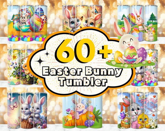 60+ Easter Bunny Tumbler Wrap Bundle, 20 OZ Easter Bunny Sublimation, Cute Easter Tumbler Wrap, Egg Easter Tumbler Wrap ,Easter Bunny Png