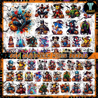 60_HalloweenCartoonCharacterPngBundle