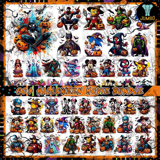 60_HalloweenCartoonCharacterPngBundle