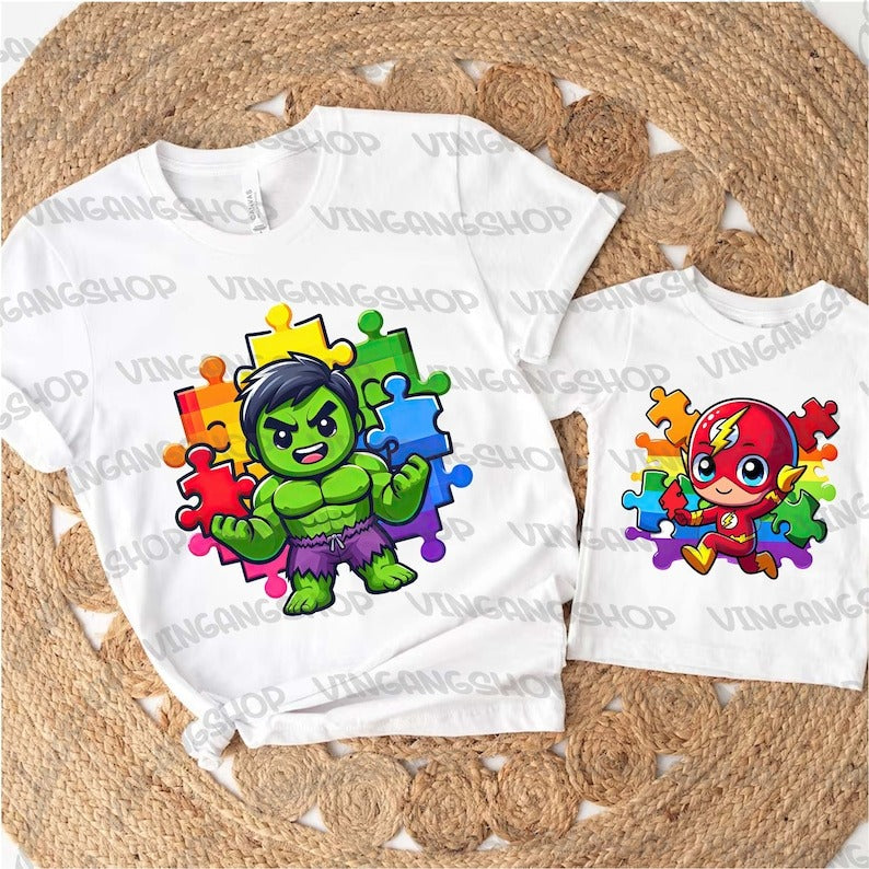 6 Autism Superhero Png Bundle, Autism Awareness Png, Awareness Png, Be Kind Png, Puzzle Png, Autism Kid Png, Instant Download