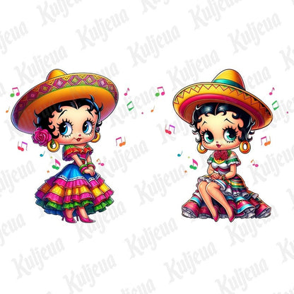 6 Cartoon Princess Cinco De Mayo Png Bundle, Cinco De Mayo Png, Mexican png, Mouse Character Movie Png, Chingona Png,, Digital download