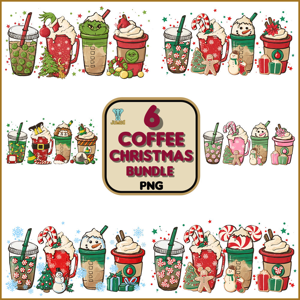 6CoffeChristmasPngBundle