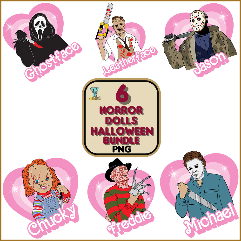 6HorrorDollsHalloweenPngBundle