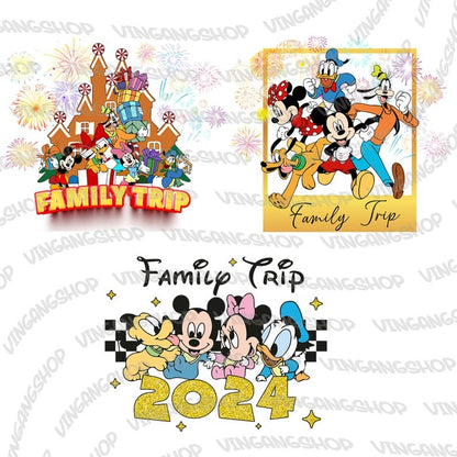 6 Mouse Friends Family Trip Png Bundle, Cute Cartoon Family Trip Png, Funny Cartoon Family Trip Png, Family Trip 2024, Instant Download