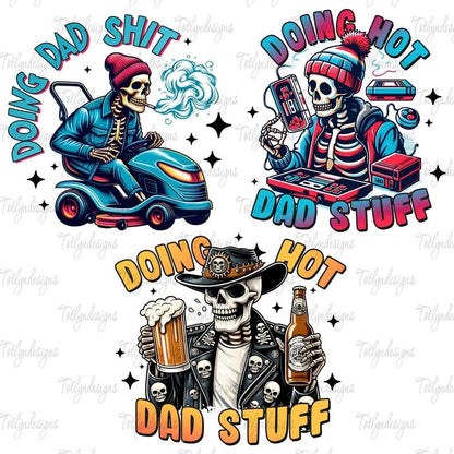 6 Snarky Skeleton Sublimation Design Bundle, Funny Skeleton Png, Dad Joke Grillfather Png, Step Dad Shirt, Father’s Day Png, Digital File