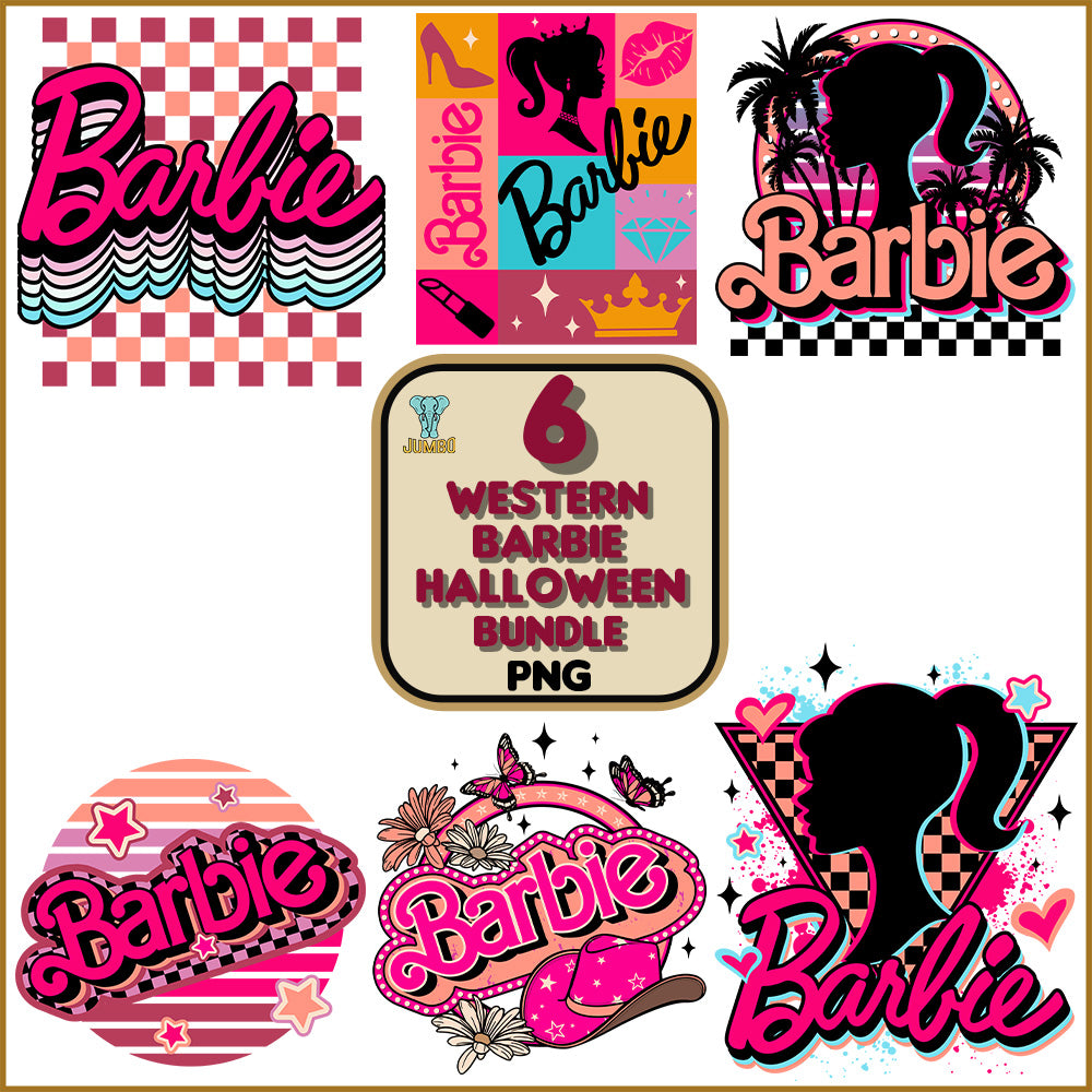 6WesternBarbieHalloweenPngBundle