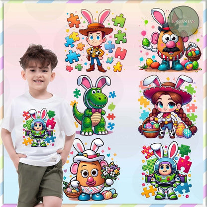 6+ Easter Cartoon Toy Friends PNG Bundle, Cartoon Easter PNG, Funny Movie Character png, Happy Easter Day PNG, Digital Download