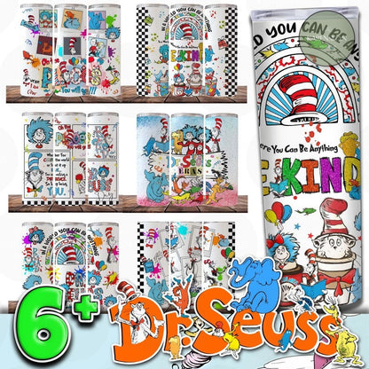 6+ Funny Dr. Seuss Sublimation Tumbler Bundle, Read Across America, School, Reading Day Png, Funny Design Sublimation