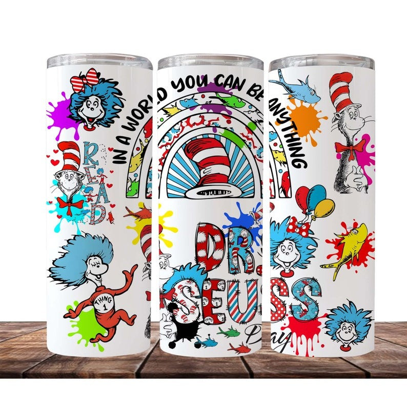 6+ Funny Dr. Seuss Sublimation Tumbler Bundle, Read Across America, School, Reading Day Png, Funny Design Sublimation