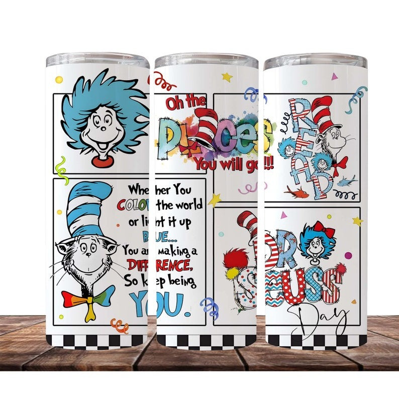 6+ Funny Dr. Seuss Sublimation Tumbler Bundle, Read Across America, School, Reading Day Png, Funny Design Sublimation