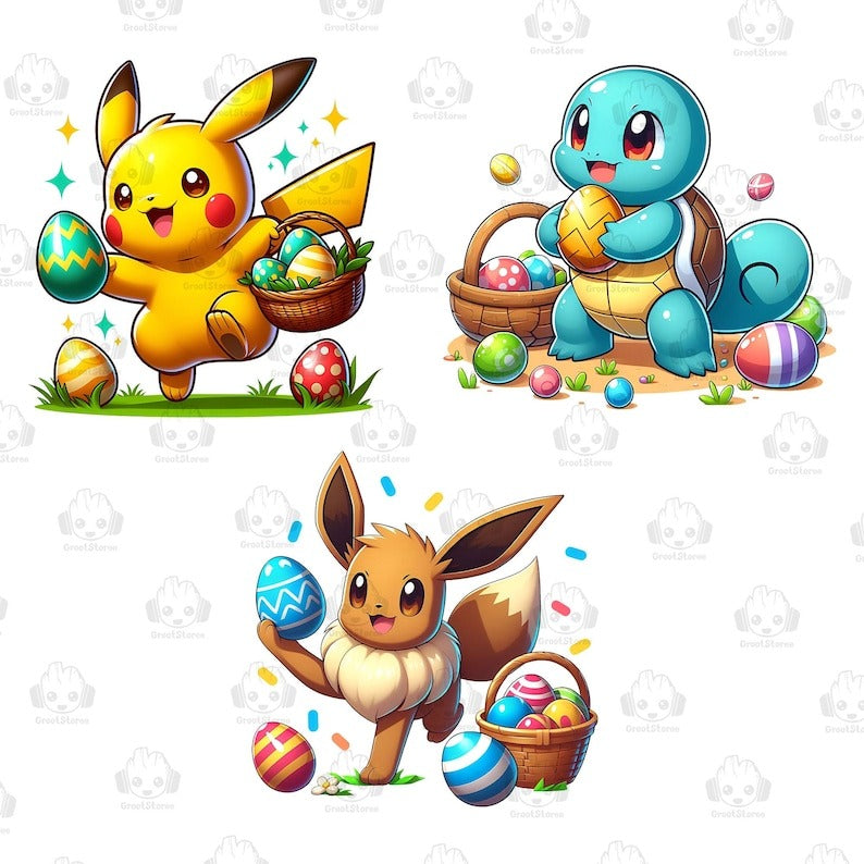 6+ Funny Easter Cartoon Png Bundle, Cartoon Easter Png, Happy Easter Day Png, Funny Easter Png, Pika Movie Character Egg Png, Digital File