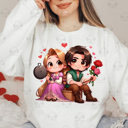 6+ Princess Couple Old School Chola Png Bundle, Spanish Couple Valentine Design, Spanish Girl Valentine Png, Valentines Day Shirt, Cholo PNG