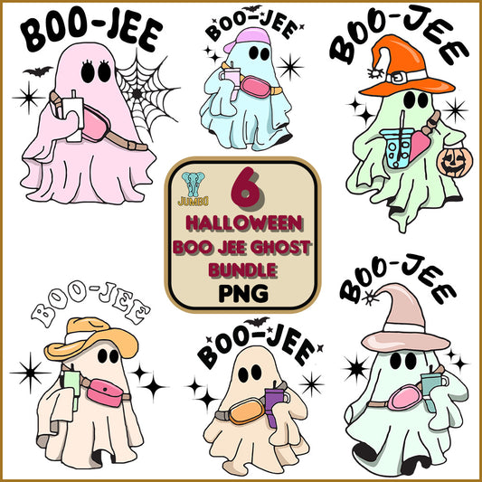 6 Halloween Boo-Jee Png, Boo Jee Ghost Png