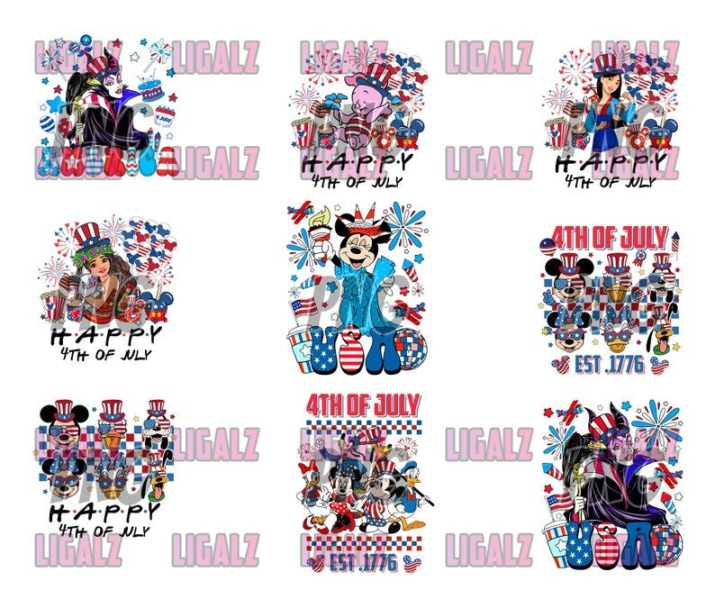 70+ Designs Cartoon 4th Of July Mega Bundle PNG, 4th Of July 2024 PNG, 4th Of July Funny PNG Sublimation, Clipart, Digital Download