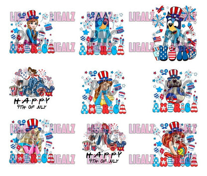 70+ Designs Cartoon 4th Of July Mega Bundle PNG, 4th Of July 2024 PNG, 4th Of July Funny PNG Sublimation, Clipart, Digital Download