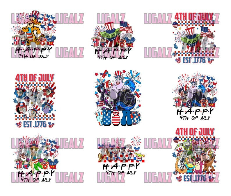 70+ Designs Cartoon 4th Of July Mega Bundle PNG, 4th Of July 2024 PNG, 4th Of July Funny PNG Sublimation, Clipart, Digital Download