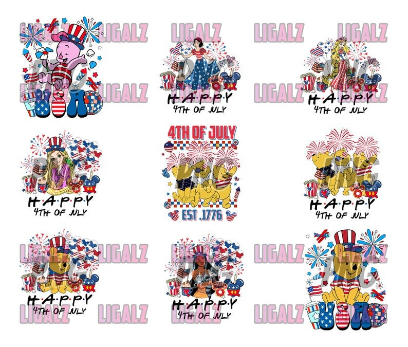 70+ Designs Cartoon 4th Of July Mega Bundle PNG, 4th Of July 2024 PNG, 4th Of July Funny PNG Sublimation, Clipart, Digital Download