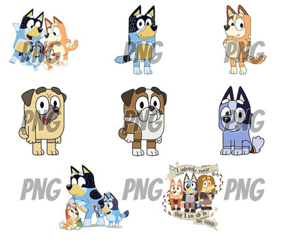 80 Designs Blue Dog Png Mega Bundle, Blue Dog Birthday Png Sublimation, Blue Dog Family Png Clipart Sublimation Digital Download