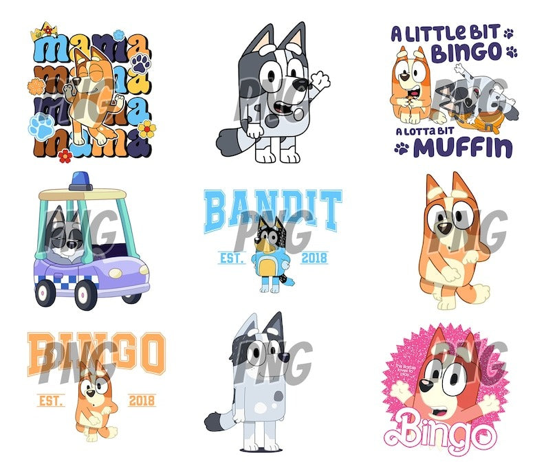 80 Designs Blue Dog Png Mega Bundle, Blue Dog Birthday Png Sublimation, Blue Dog Family Png Clipart Sublimation Digital Download