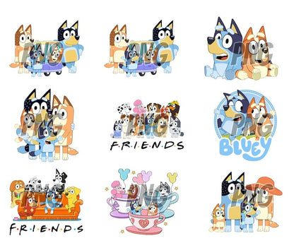 80 Designs Blue Dog Png Mega Bundle, Blue Dog Birthday Png Sublimation, Blue Dog Family Png Clipart Sublimation Digital Download